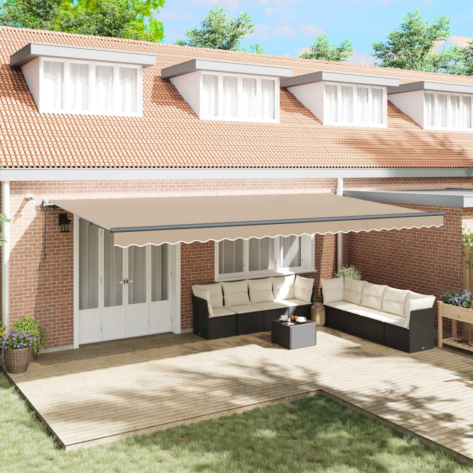 Luifeldoek met Beige 600 × 300 cm Polyester image 1