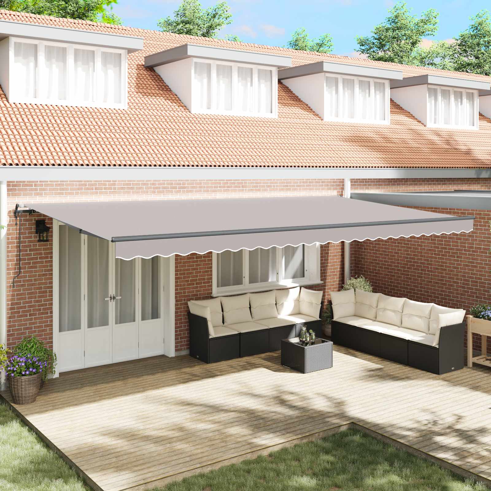vidaXL Cortina Retractabilă Gri deschis 600 × 300 cm