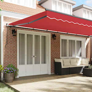 Budsorovatelné zastřešení Červená 600 × 300 cm Polyester a ocel - obrázek 3