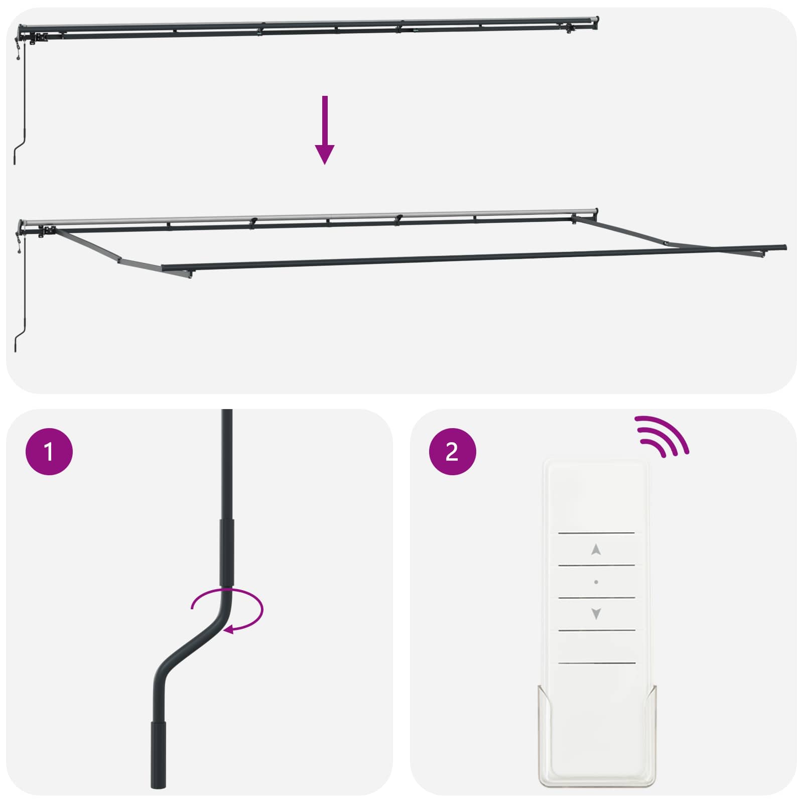 Inklapbaar Zonnescherm Groen en geel 600 × 300 cm image 9