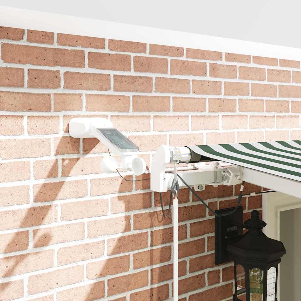 Inklapbaar Zonnescherm Groen en Wit 600 × 300 cm image 4