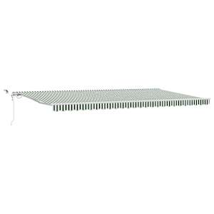 vidaXL Kokkuvolditav varikatus Roheline ja Valge 600 &times; 300 cm