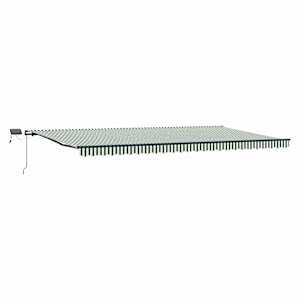 vidaXL Kokkuvolditav varikatus Roheline ja Valge 600 &times; 300 cm