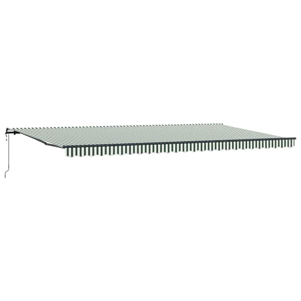 vidaXL Kokkuvolditav varikatus Roheline ja Valge 600 &times; 300 cm