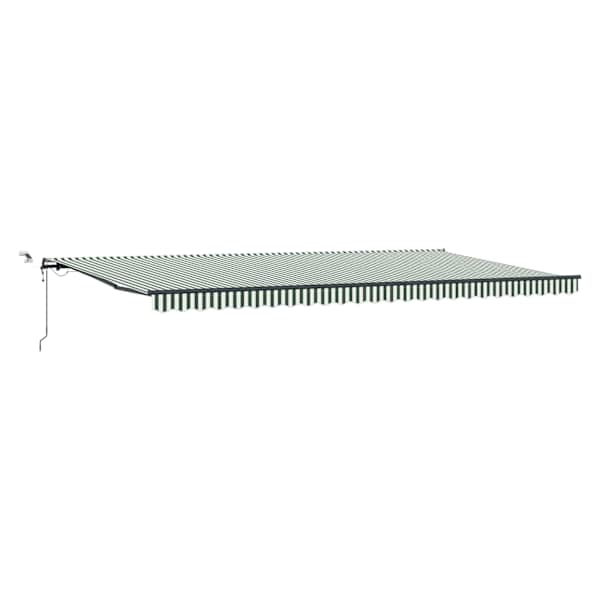 vidaXL Kokkuvolditav varikatus Roheline ja Valge 600 &times; 300 cm