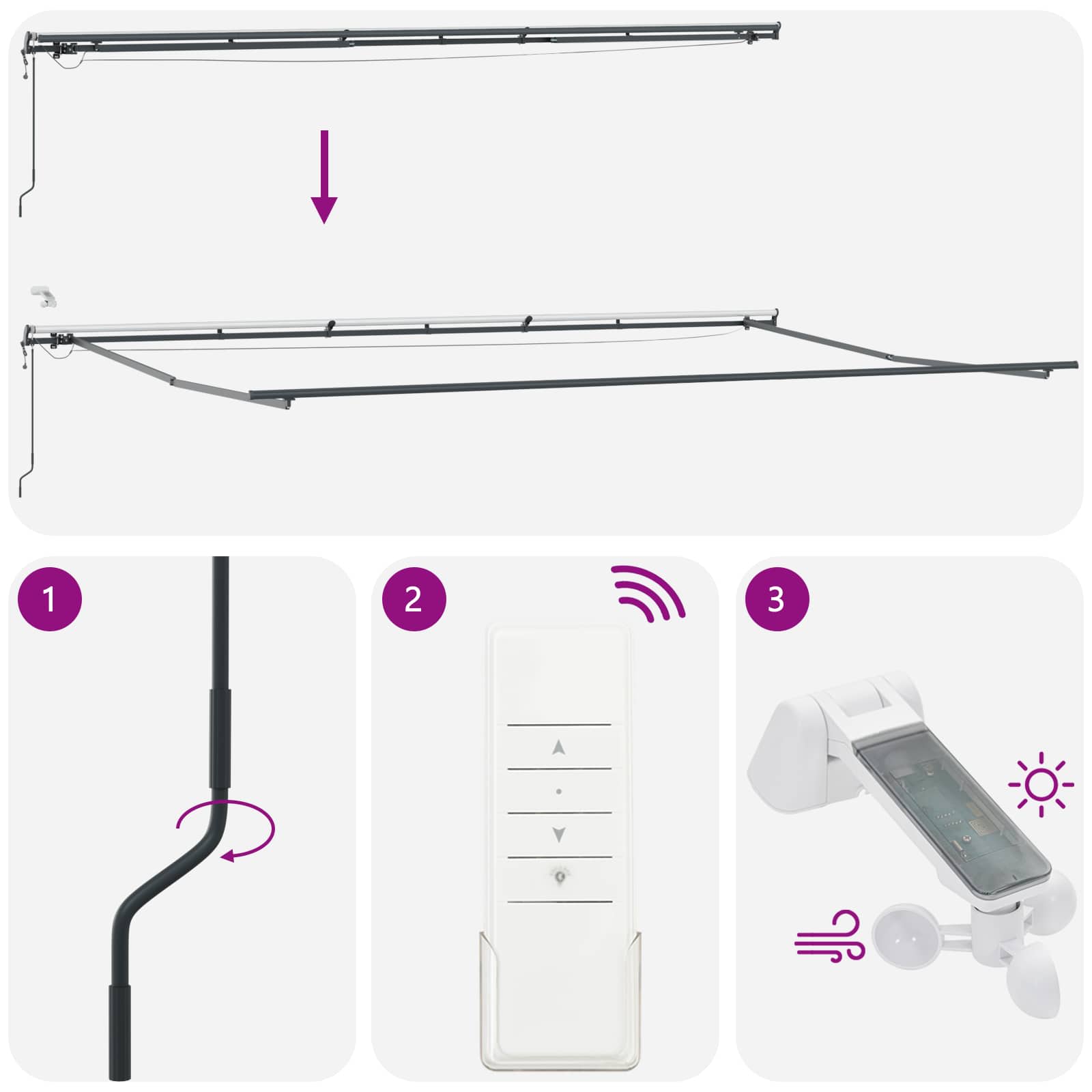 Luifeldoek met Groen en Wit 600 × 300 cm Polyester image 13