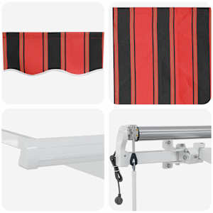 Retraktilna tenda oranžna in rjava 600 × 350 cm blago - slika 8