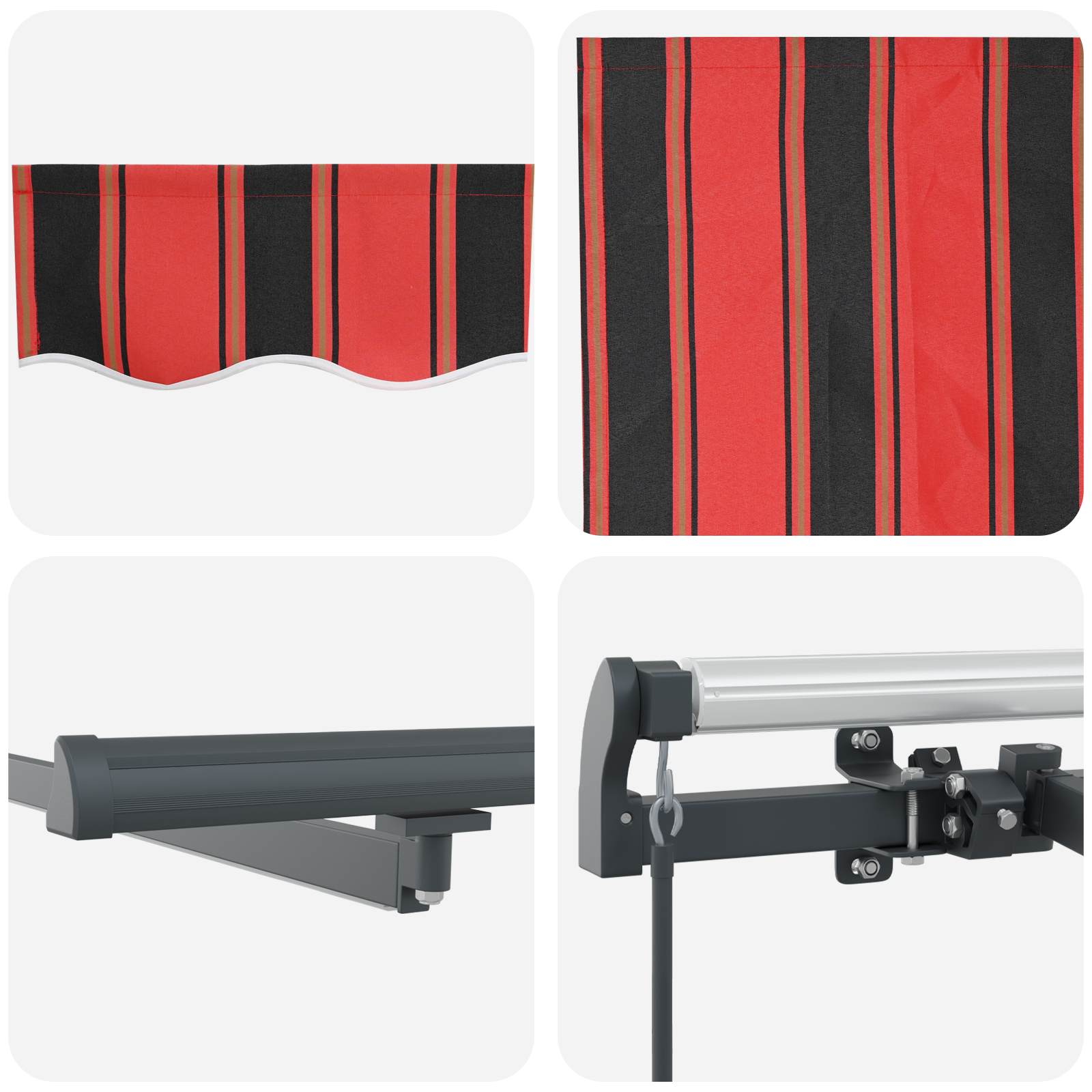 Inklapbaar Zonnescherm Oranje en bruin 600 ×350 cm Stof image 9