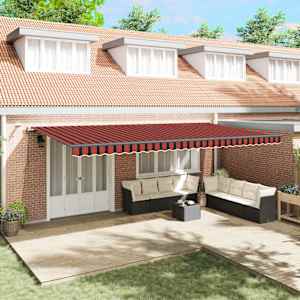 Tkanina za senčnik z oranžna in rjava 600 × 350 cm Poliester