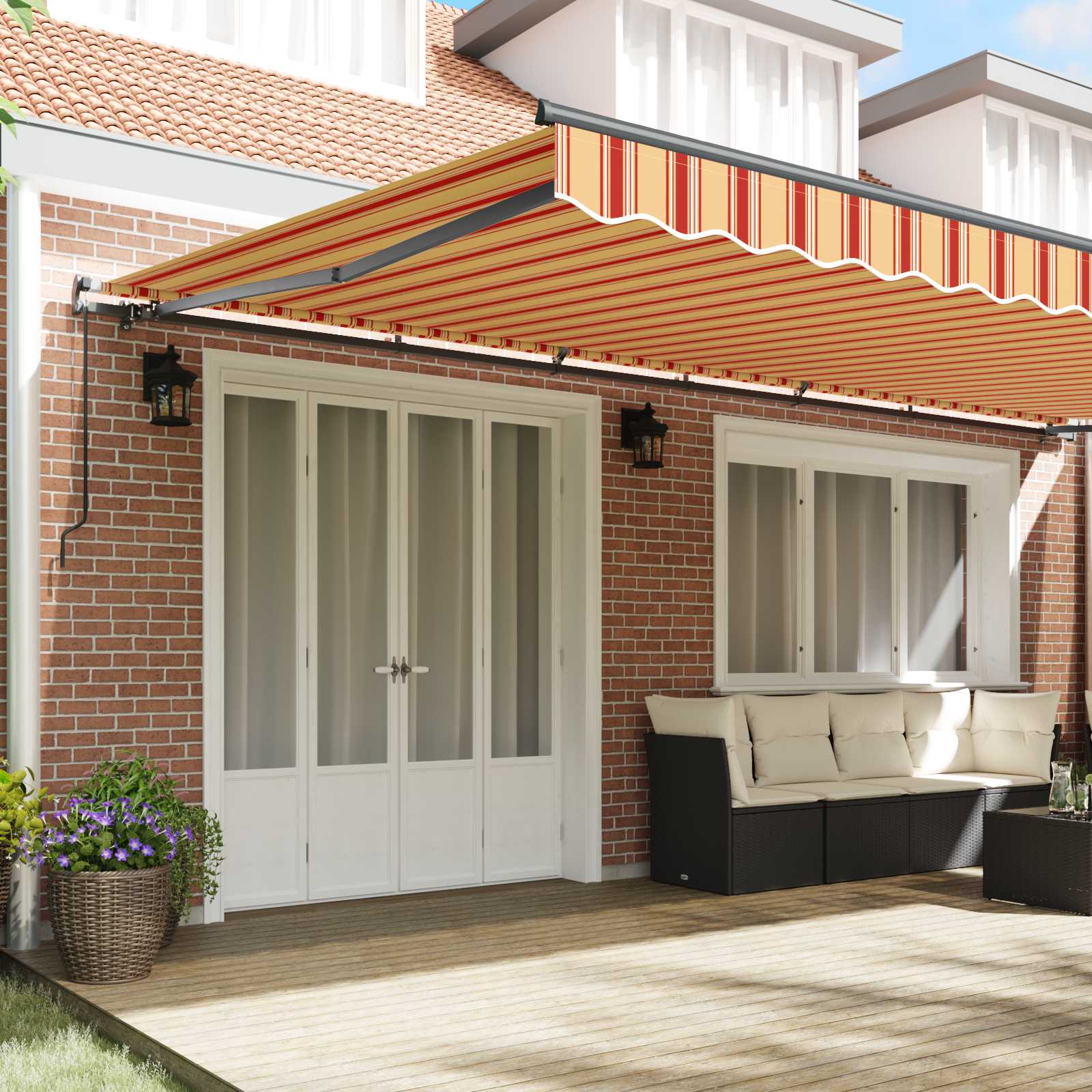 Inklapbaar Zonnescherm Geel en Oranje 600 × 350 cm image 3