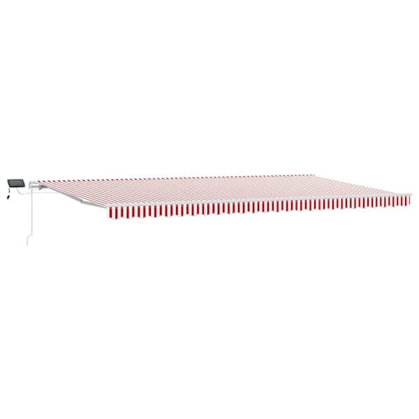 vidaXL Kokkuvolditav varikatus Punane ja valge 600 &times; 350 cm