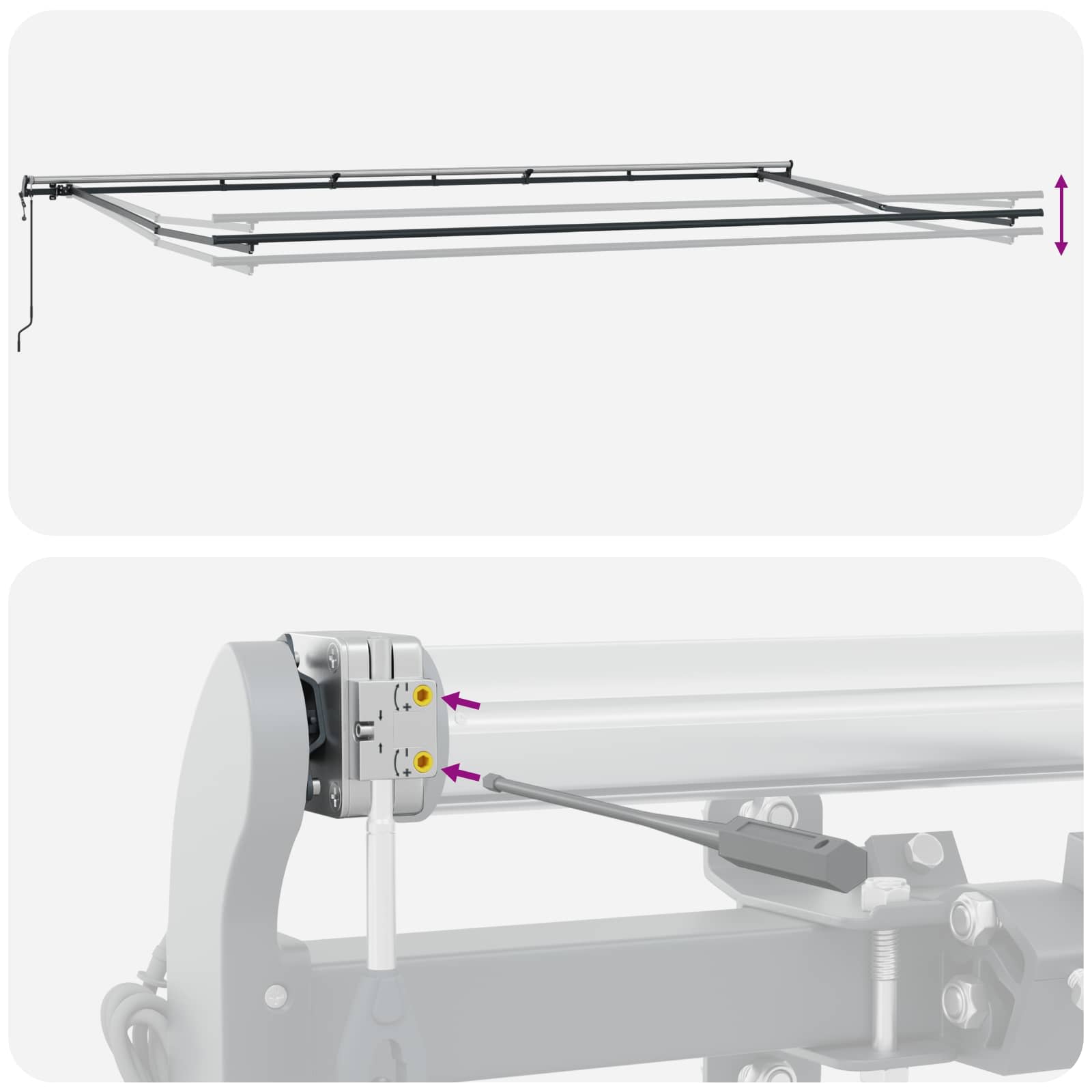 Inklapbaar Zonnescherm Rood en Wit 600 × 350 cm image 10