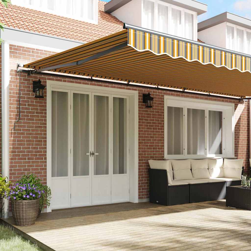 vidaXL Inklapbaar Zonnescherm Handmatig Multikleur 600 × 350 cm Stof