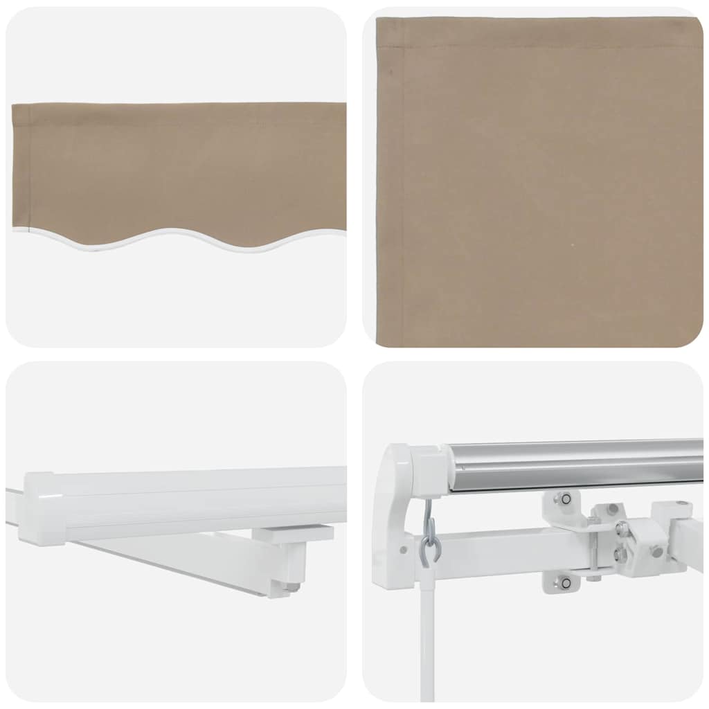 Inklapbaar Zonnescherm Beige 600 × 350 cm Stof en Staal image 11