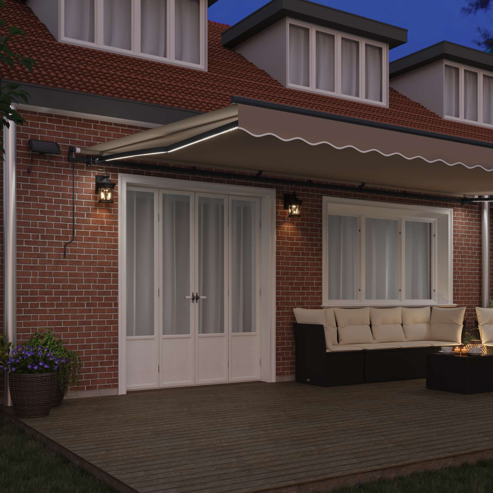 Inklapbaar Zonnescherm Beige 600 ×350 cm Stof image 3