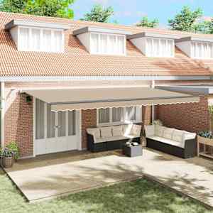 Tkanina za senčnik z Bež 600 × 350 cm Poliester