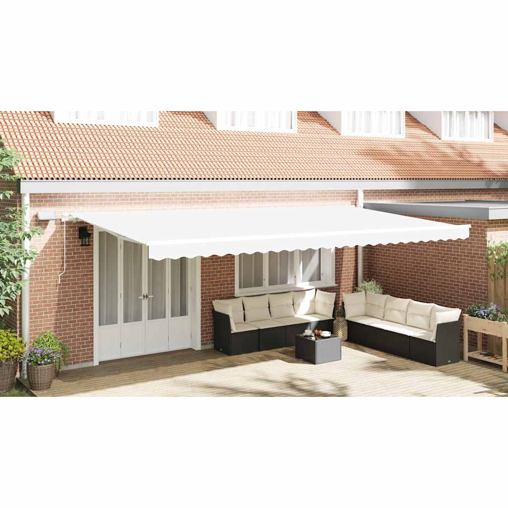Uitschuifbare luifel Wit 600 × 350 cm Stof en Aluminium image 13