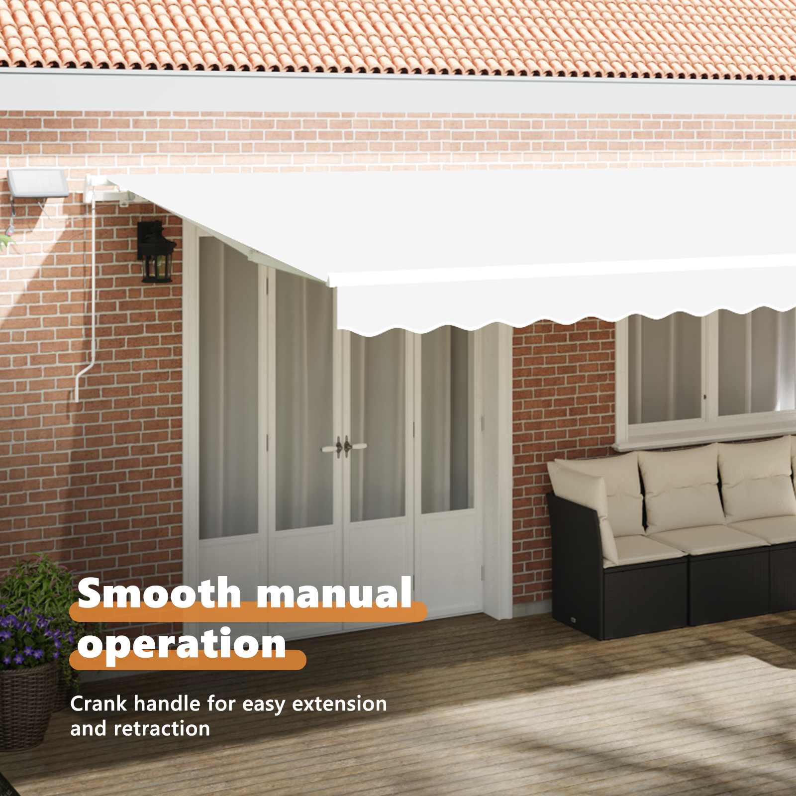 Uitschuifbare luifel Wit 600 × 350 cm Stof en Aluminium image 10