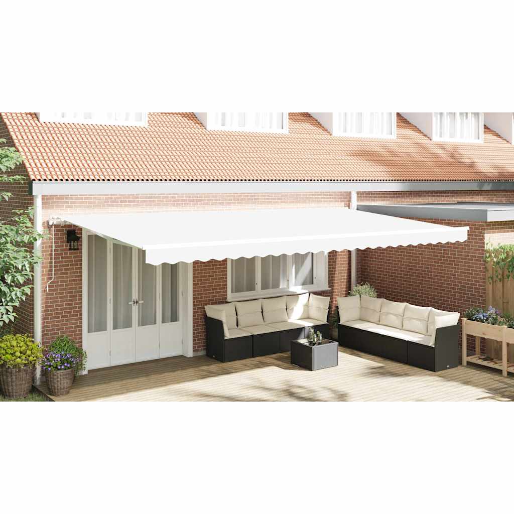 Uitschuifbare luifel Wit 600 × 350 cm Stof en Aluminium image 12