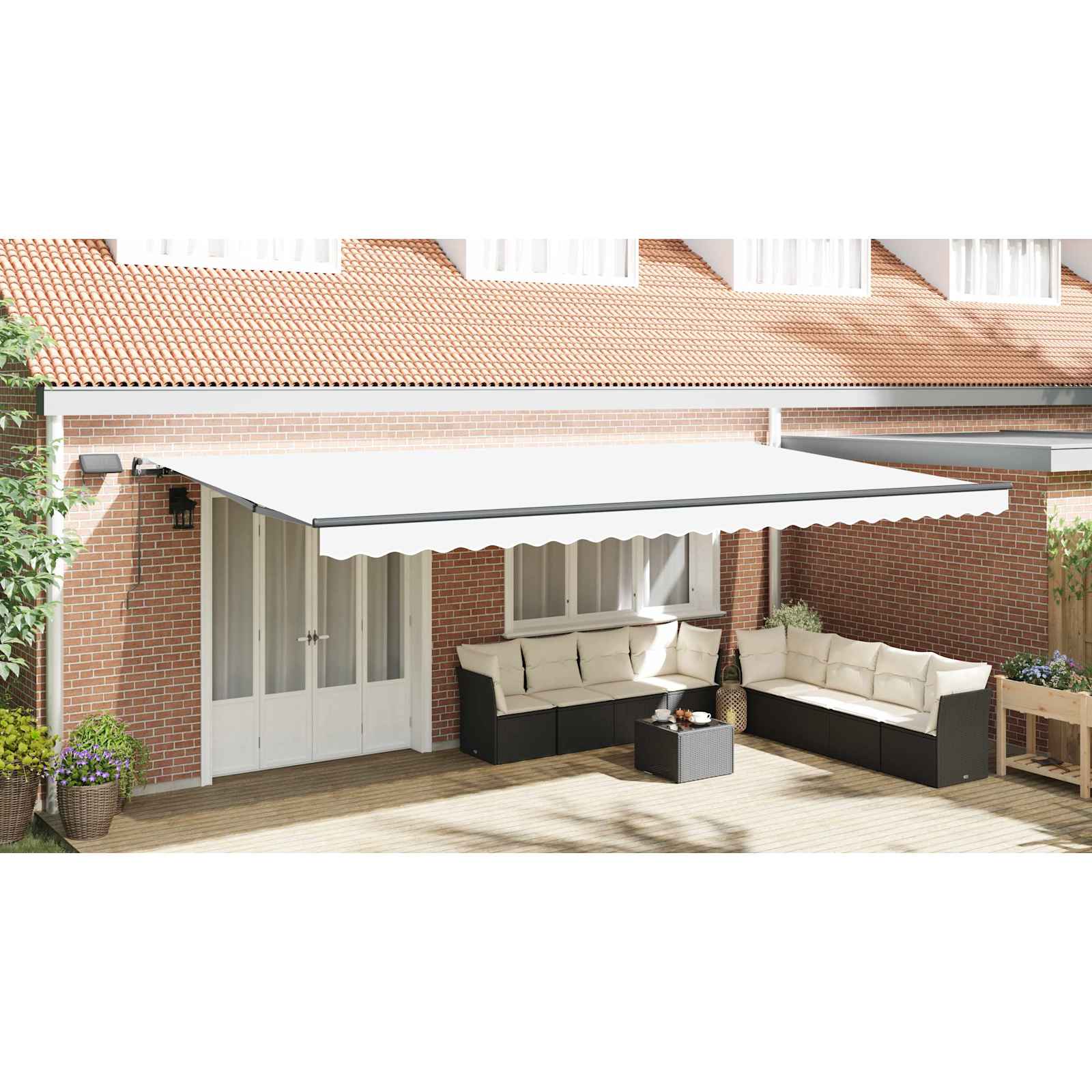 Uitschuifbare luifel Wit 600 × 350 cm Stof en Aluminium image 13