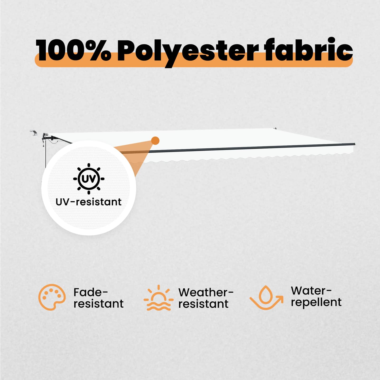 Luifeldoek Wit 600 × 350 cm Polyester image 9