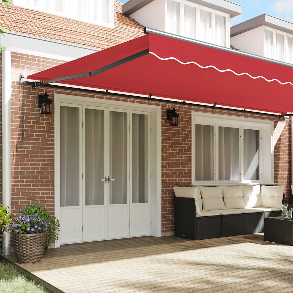 vidaXL Inklapbaar Zonnescherm Handmatig Rood 600 × 350 cm Stof