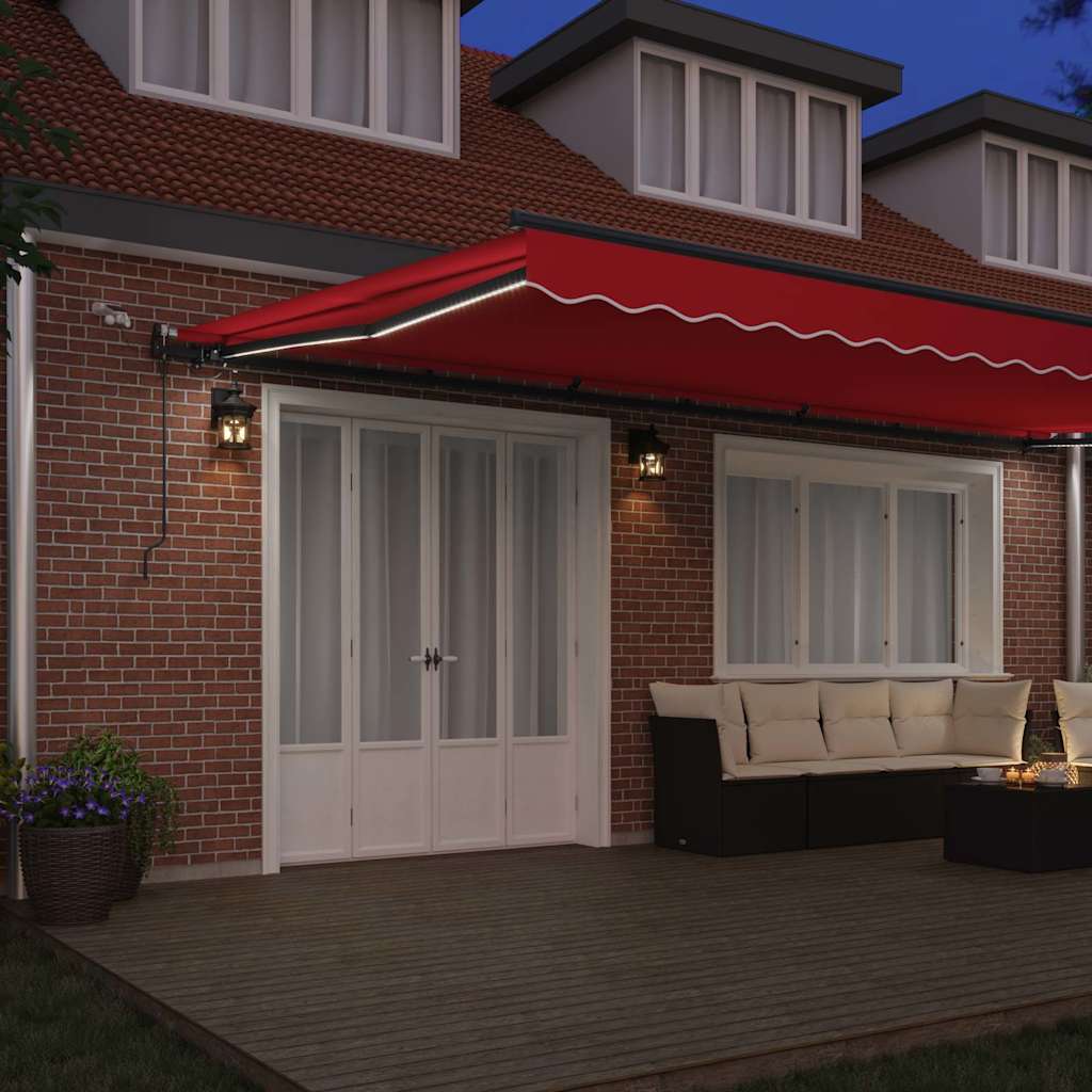 vidaXL Inklapbaar Zonnescherm met Rood 600 × 350 cm Stof