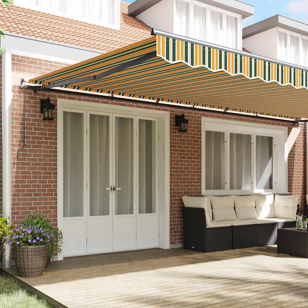 vidaXL Markies Handmatig Groen en geel 600 × 350 cm Stof
