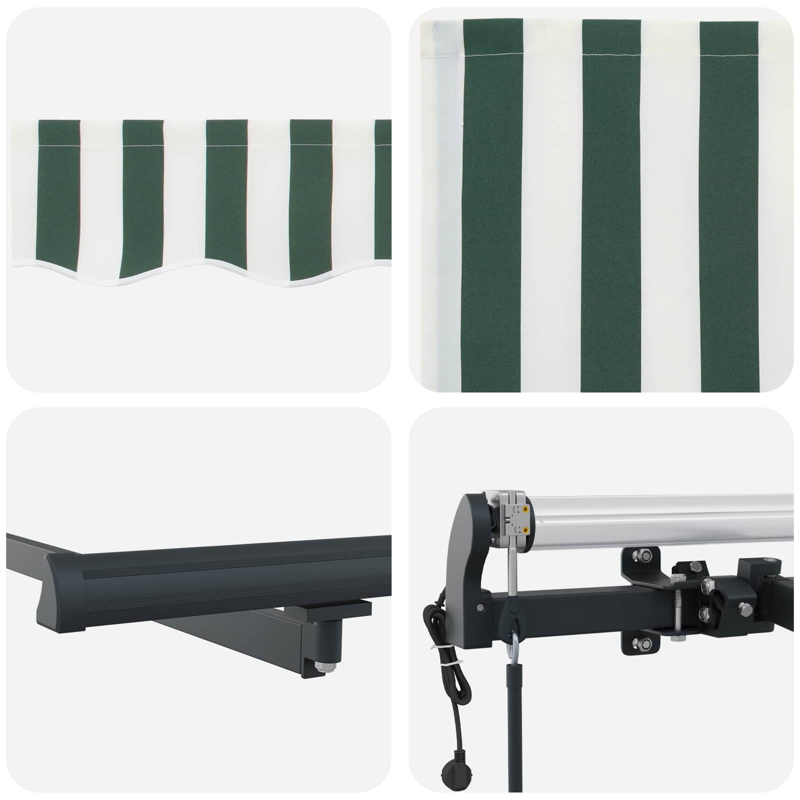 Uitschuifbare luifel Groen en Wit 600 × 350 cm image 8