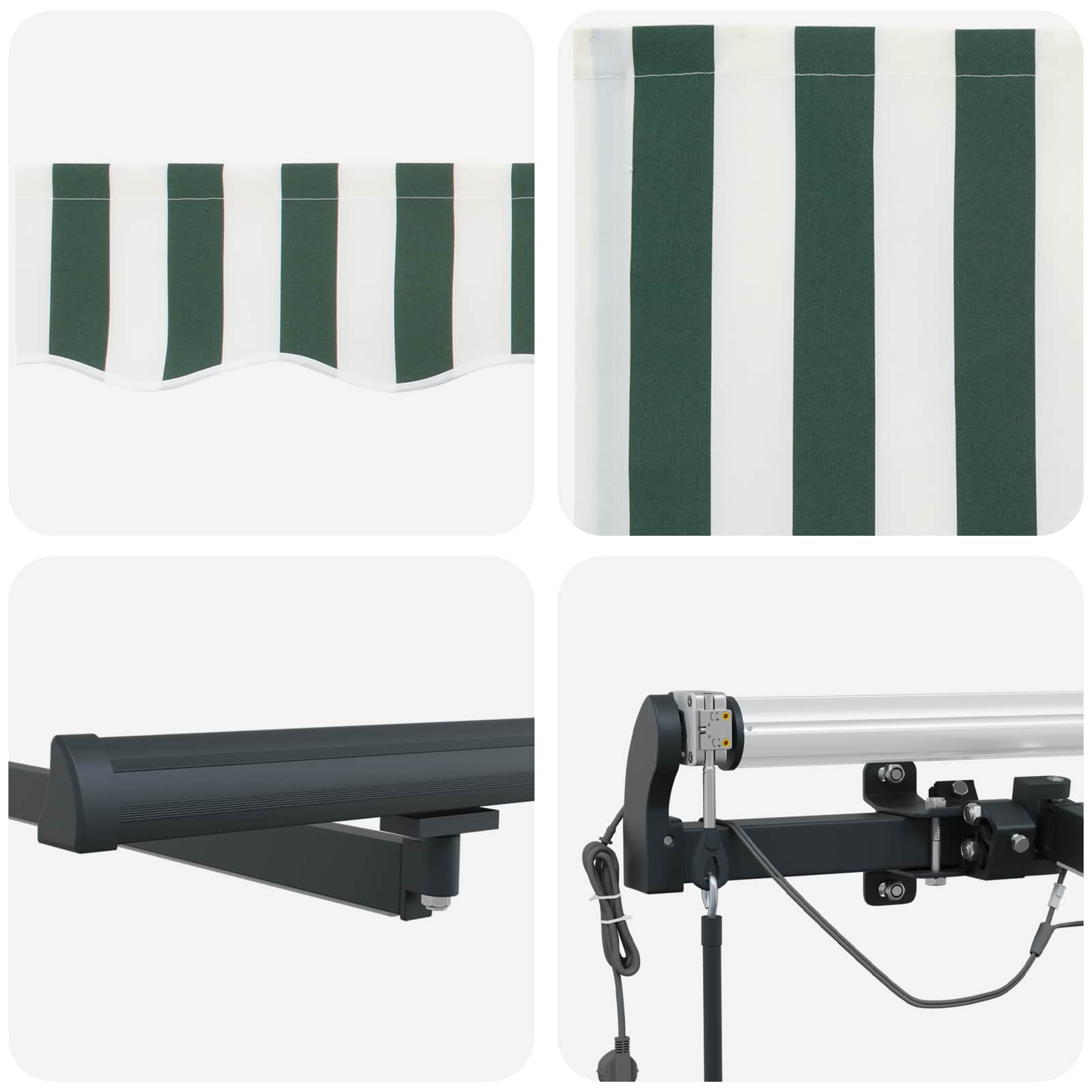 Luifeldoek Groen en Wit 600 x 350 x 165 cm Polyester image 10
