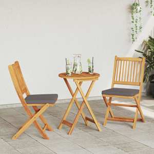 Zahradní bistro set 3 pcs Hnědá Masivní akátové dřevo - obrázek 4