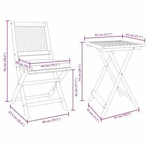 Zahradní bistro set 3 pcs Hnědá Masivní akátové dřevo - obrázek 15