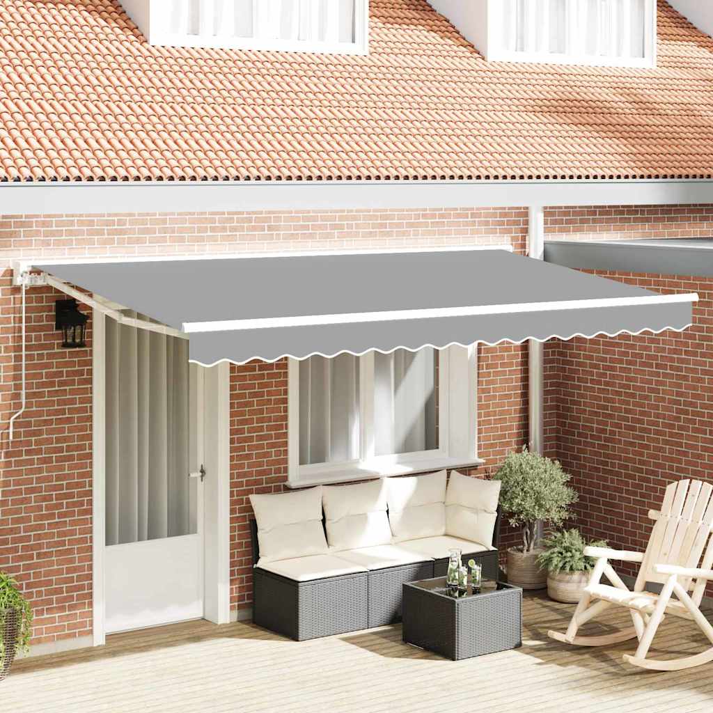 Auvent Manuel Blanc 4 x 2 m Aluminium, Tissu
