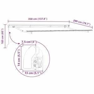 Rám markýzy Antracit 3,5 x 2 m kov - obrázek 10