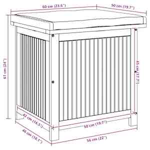 Venkovní box na polštáře 60x50x61 cm Masivní dřevo Akácie - obrázek 12