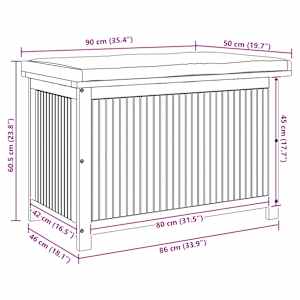Outdoor Cushion Box 90x50x60,5 cm Masivní dřevo akácie - obrázek 12