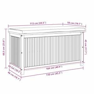 Venkovní box na polštáře 113x50x60,5 cm Masivní dřevo akácie - obrázek 12