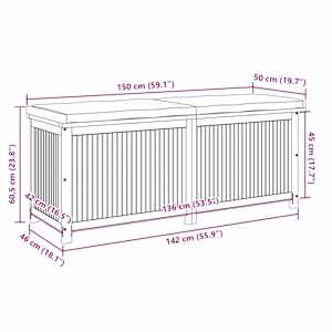 Venkovní box na polštáře 150x50x60,5 cm masivní dřevo akácie - obrázek 11