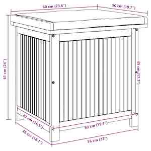 Venkovní box na polštáře 60x50x61 cm Masivní dřevo Akácie - obrázek 12