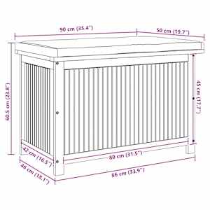 Outdoor Cushion Box 90x50x60,5 cm Masivní dřevo akácie - obrázek 12