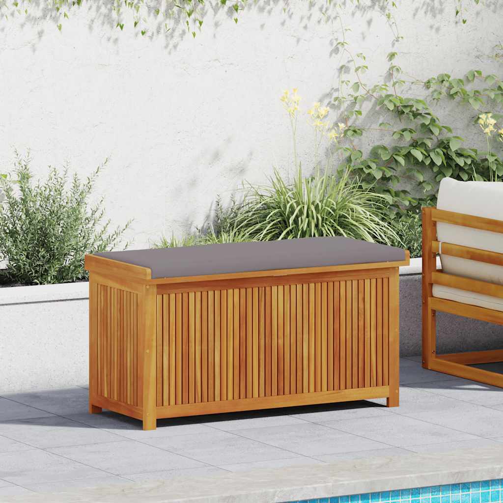 vidaXL Cutie de perne de exterior 113x50x60,5 cm lemn masiv de salcâm