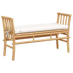 Zahradní lavice s polštářem Hnědá 110 x 38 x 65cm bambus - obrázek 6