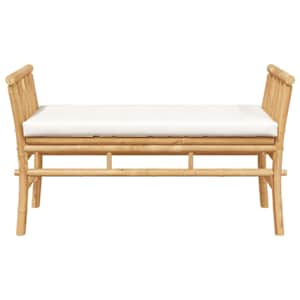 Zahradní lavice s polštářem Hnědá 110 x 38 x 65cm bambus - obrázek 4