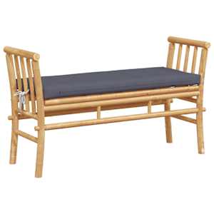 Zahradní lavice s polštářem Hnědá 110 x 38 x 65cm bambus - obrázek 6