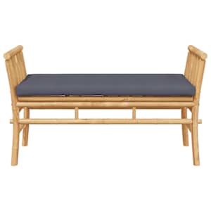 Zahradní lavice s polštářem Hnědá 110 x 38 x 65cm bambus - obrázek 4