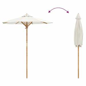 Zahradní slunečník Krémově bílá Ø 270 x 260 cm bambus - obrázek 7