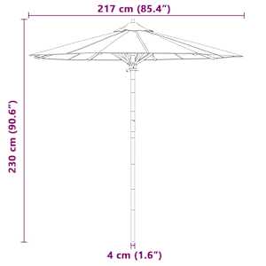 Zahradní slunečník Krémově bílá Ø 270 x 260 cm bambus - obrázek 8