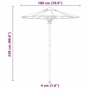 Zahradní slunečník Tmavě šedá Ø 270 x 260 cm bambus - obrázek 8