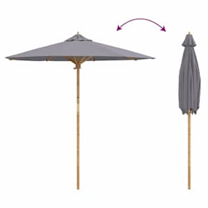 Zahradní slunečník Tmavě šedá Ø 270 x 260 cm bambus - obrázek 7