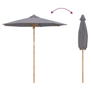 Zahradní slunečník Tmavě šedá Ø 270 x 260 cm bambus - obrázek 7